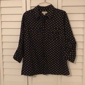 Kim Rogers Black and white polkadot blazer